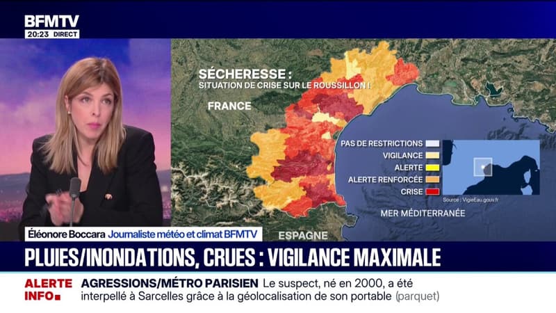 Pluies, inondations, crues : la vigilance est maximale dans les Pyrénées-Orientales et dans l'Aude