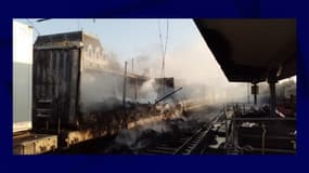 Un accident de personne a eu lieu en gare de Valenciennes et a provoqué un incendie sur la rame.