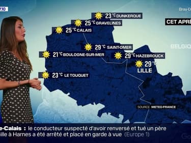Météo: un grand soleil et aucun nuage à l'horizon ce mercredi sur la côte d'Opale, jusqu'à 25°C à Calais