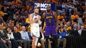 Stephen Curry et LeBron James, le 4 mai 2023, à San Francisco