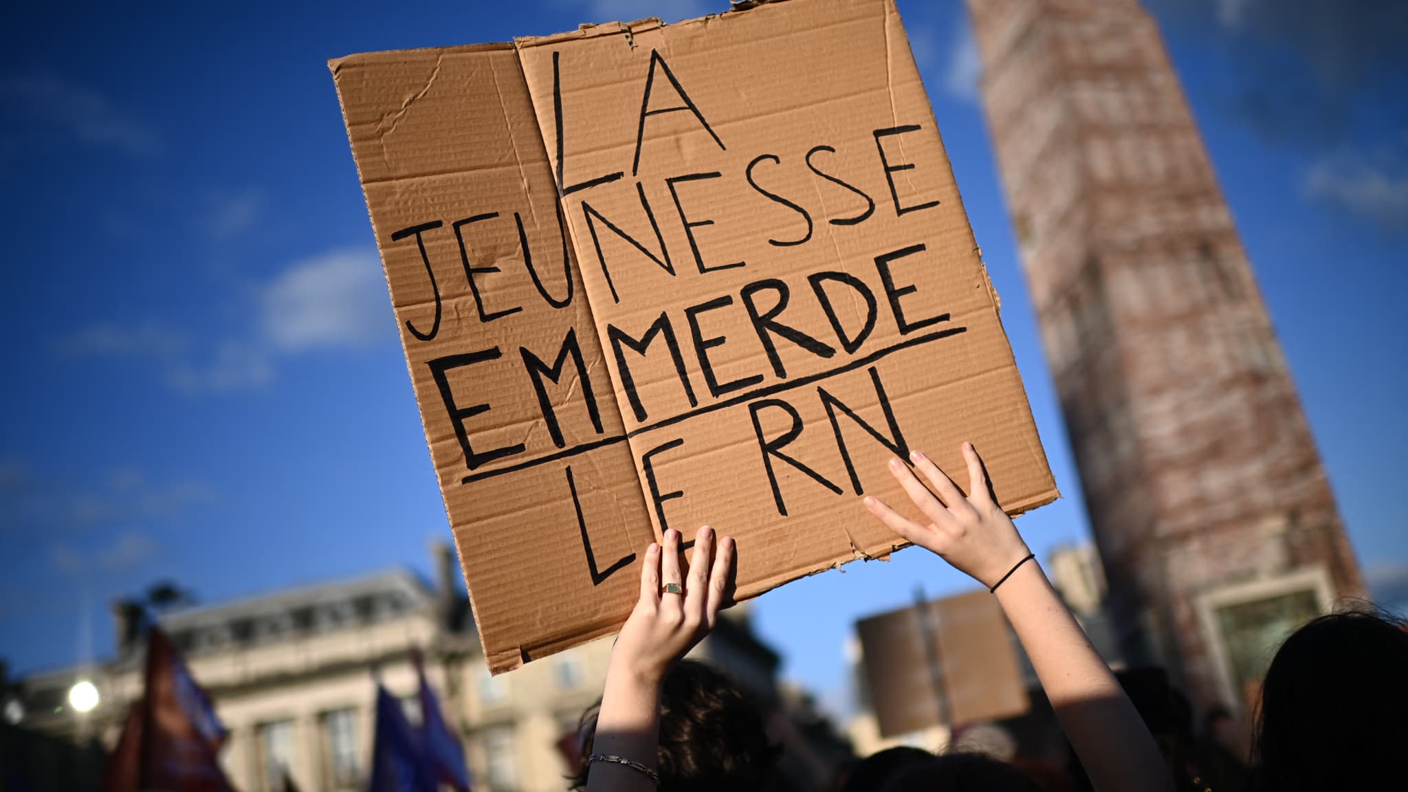 Rassemblement contre l'extrême droite à Bordeaux, le 10 juin 2024.