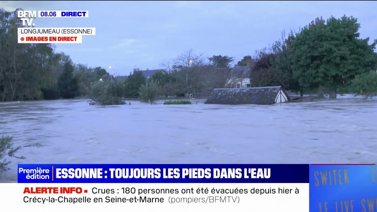 Essonne: la rivière de l'Yvette est sortie de son lit et a inondé la commune de Longjumeau