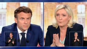 Emmanuel Macron et Marine Le Pen lors du débat d'entre-deux tours