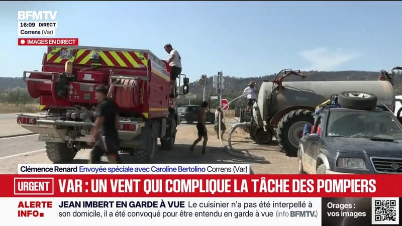 Incendie dans le Var: le vent complique la tâche des pompiers