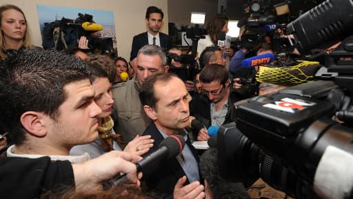 Robert Ménard, lors de son élection à la mairie de Béziers, en mars 2014.