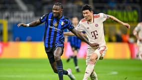 Ligue des champions - Quart de finale retour - Inter Milan-Bayern Munich - Marcus Thuram et Kim Min-jae, le 16 avril 2025