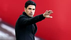 L'entraîneur espagnol d'Arsenal, Mikel Arteta, lors du match de Premier League sur le terrain de Sheffield United, le 11 avril 2021