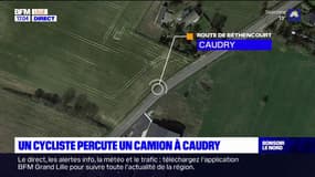Caudry: un cycliste percute un camion