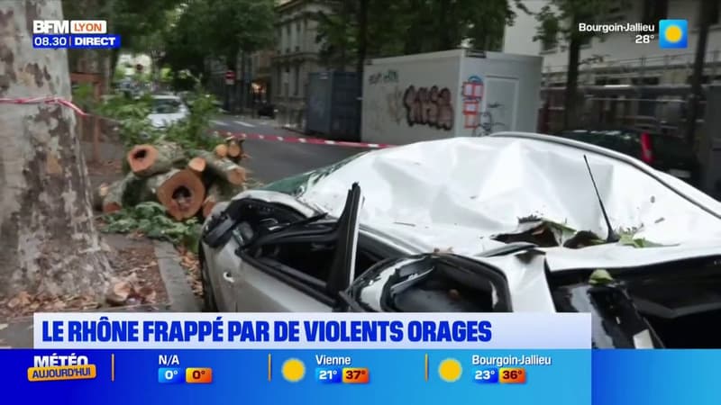 Le Rhône a été frappé par de violents orages ce dimanche soir, de nombreux dégâts à Lyon 9e