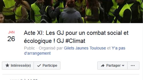 Deux jours après la dixième journée de mobilisation, un "Acte XI" est déjà programmé à Toulouse Deux jours après la dixième journée de mobilisation, un "Acte XI" est déjà programmé à Toulouse