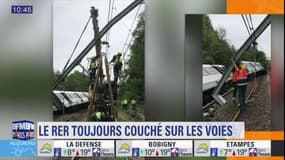 Le RER B qui a subi un glissement de terrain est toujours couché sur les voies