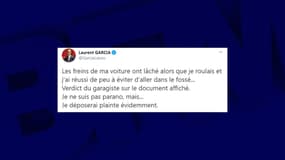 Capture Twitter de Laurent Garcia