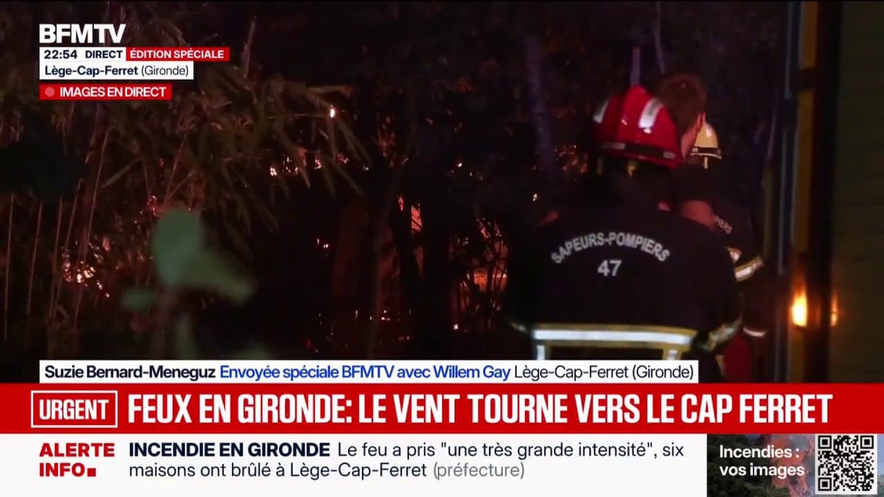 Incendies en Gironde: BFMTV avec les pompiers en intervention à Lège-Cap-Ferret