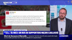 OL-Nice: un bus de supporters niçois touché par une pierre dans le Rhône, un blessé