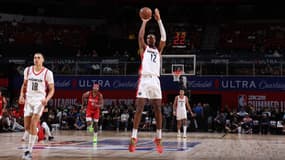 Alexandre Sarr avec les Washington Wizards, à Las Vegas le 14 juillet 2024