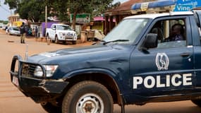 Un véhicule de police ougandais, le 31 mars 2015 à Kampala