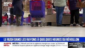 Réveillon: le rush dans les rayons de supermarché pour boucler les courses de Noël
