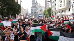 Les manifestants pro-palestiniens perturbent la dernière étape de la Vuelta à Madrid, 14 septembre 2025