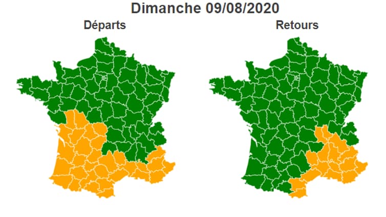 Les prévisions pour dimanche 9 août. Les prévisions pour dimanche 9 août.