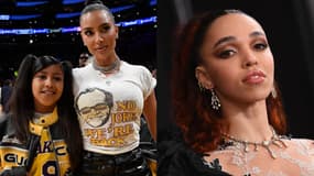 North West et Kim Kardashian le 12 mai 2023 à un match des Lakers à Los Angeles - FKA Twigs en janvier 2020 aux Grammy Awards, à Los Angeles 