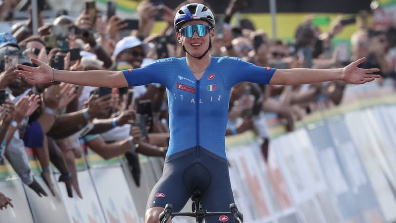 Lorenzo Finn est sacré champion du monde de la course en ligne des championnats du monde de cyclisme sur route 2025 à Kigali au Rwanda