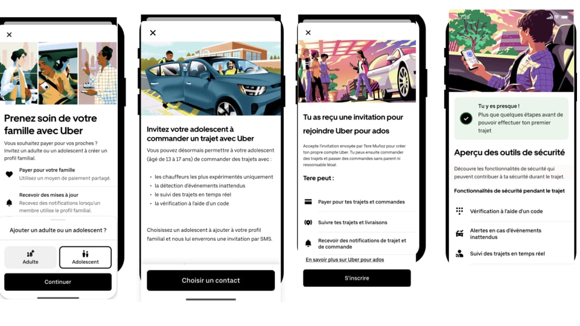 L'application Uber permettra d'inviter son enfant adolescent à se créer un compte.