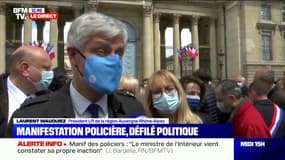 Présent à la manifestation des policiers, Laurent Wauquiez déclare observer "la situation de l'insécurité se dégrader très vite"