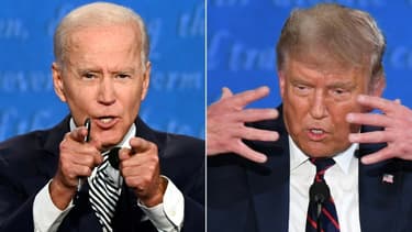 Donald Trump et Joe Biden lors de leur premier débat présidentiel, le 29 septembre 2020 à Cleveland