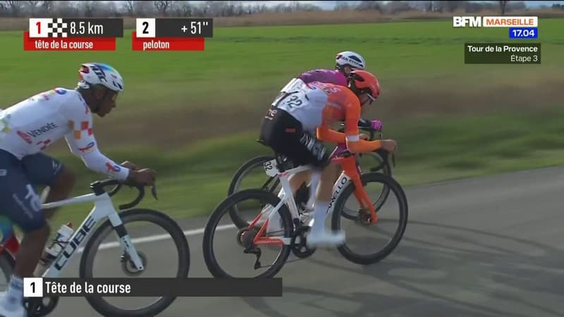 Ça se bagarre en tête ! La victoire n'est qu'à quelques kilomètres pour l'un de ces 9 coureurs