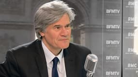 Stéphane Le Foll sur le plateau de BFMTV-RMC, le 12 mars 2015.