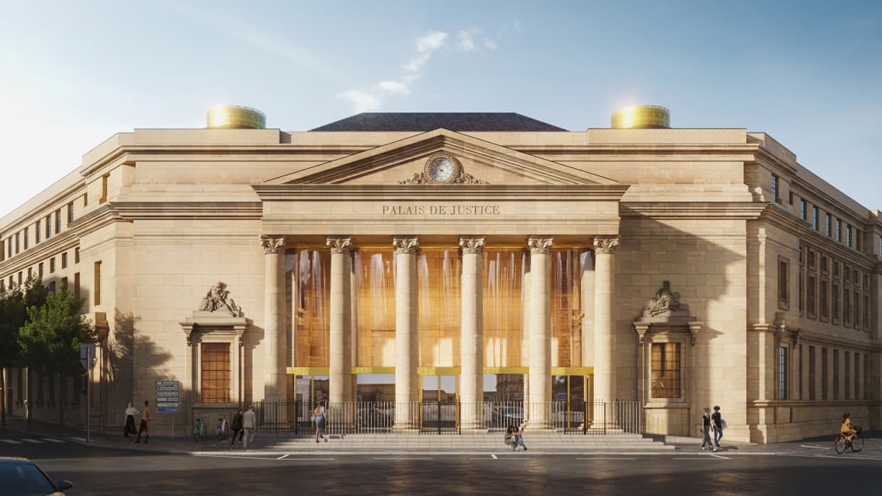 Vue de face du projet de palais Fontette à Caen souhaité par le promoteur Vue de face du projet de palais Fontette à Caen souhaité par le promoteur