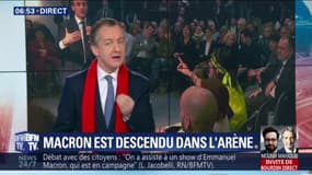 ÉDITO - Avec sa visite surprise dans la Drôme, Emmanuel Macron "marque des points"