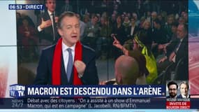 ÉDITO - Avec sa visite surprise dans la Drôme, Emmanuel Macron "marque des points"