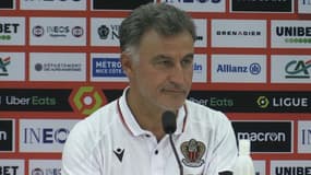 Christophe Galtier en conférence de presse avec Nice
