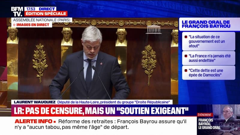 Laurent Wauquiez (LR) demande à François Bayrou 