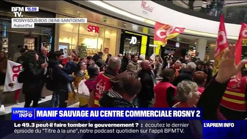 Retraites: mobilisation au centre commercial Rosny 2, en Seine-Saint-Denis, ce samedi après-midi 