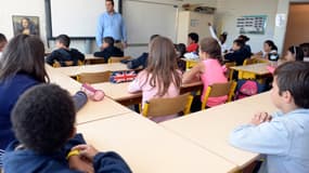 Des écoliers dans une salle de classe, à Bordeaux, le 2 septembre 2014. -