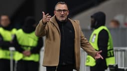 L'agacement de Franck Haise, coach de Nice, en Ligue Europa, 11 décembre 2025