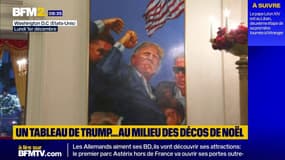 Un tableau de Donald Trump, au milieu des décorations de Noël à la Maison Blanche