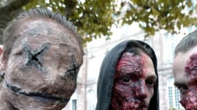 Des jeunes déguisés en zombie le 19 septembre 2015 à Strasbourg 