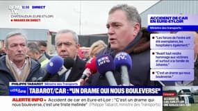 Accident de car en Eure-et-Loir: le ministre des Transports annonce "qu'une enquête judiciaire est en cours"