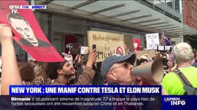 États-Unis: une manifestation contre Tesla et Elon Musk a lieu à New York ce 29 mars