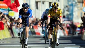 David Gaudu et Jonas Vingegaard lors de la 7e étape de Paris-Nice, le 12 mars 2023
