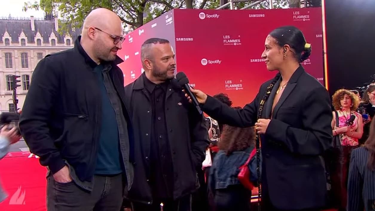 Les représentants du label Allpoints sur le tapis rouge des Flammes, le 25 avril 2024