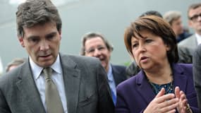 Arnaud Montebourg et Martine Aubry en novembre 2012 à Roubaix, dans le Nord.