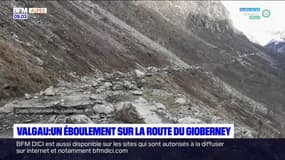 Valgau: un éboulement sur la route du Gioberney