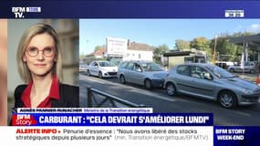Carburant: "La situation devrait s'améliorer au fil de la journée" de lundi, annonce Agnès Pannier-Runacher