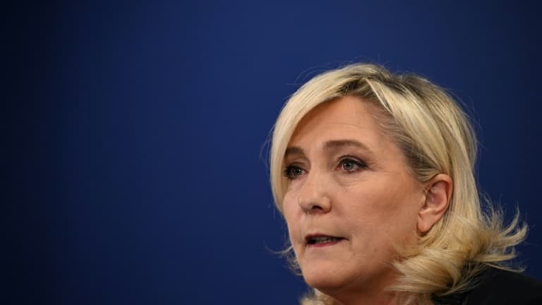 Marine Le Pen, candidate du Rassemblement national à l'élection présidentielle, à Paris le 7 mars 2022