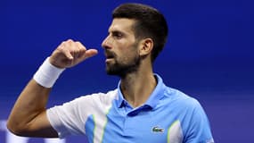 Novak Djokovic lors de l'US Open, à New York le 8 septembre 2023