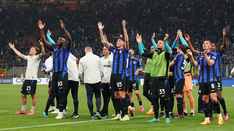 Les joueurs de l'Inter après leur victoire contre l'AC Milan le 16 mai 2023
